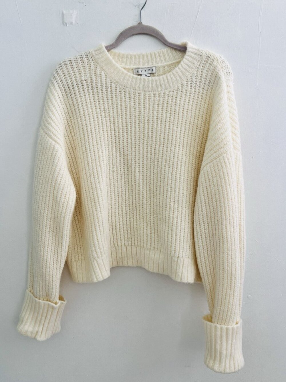 NEW HYFVE Chunky Sweater Cream LARGE Womens